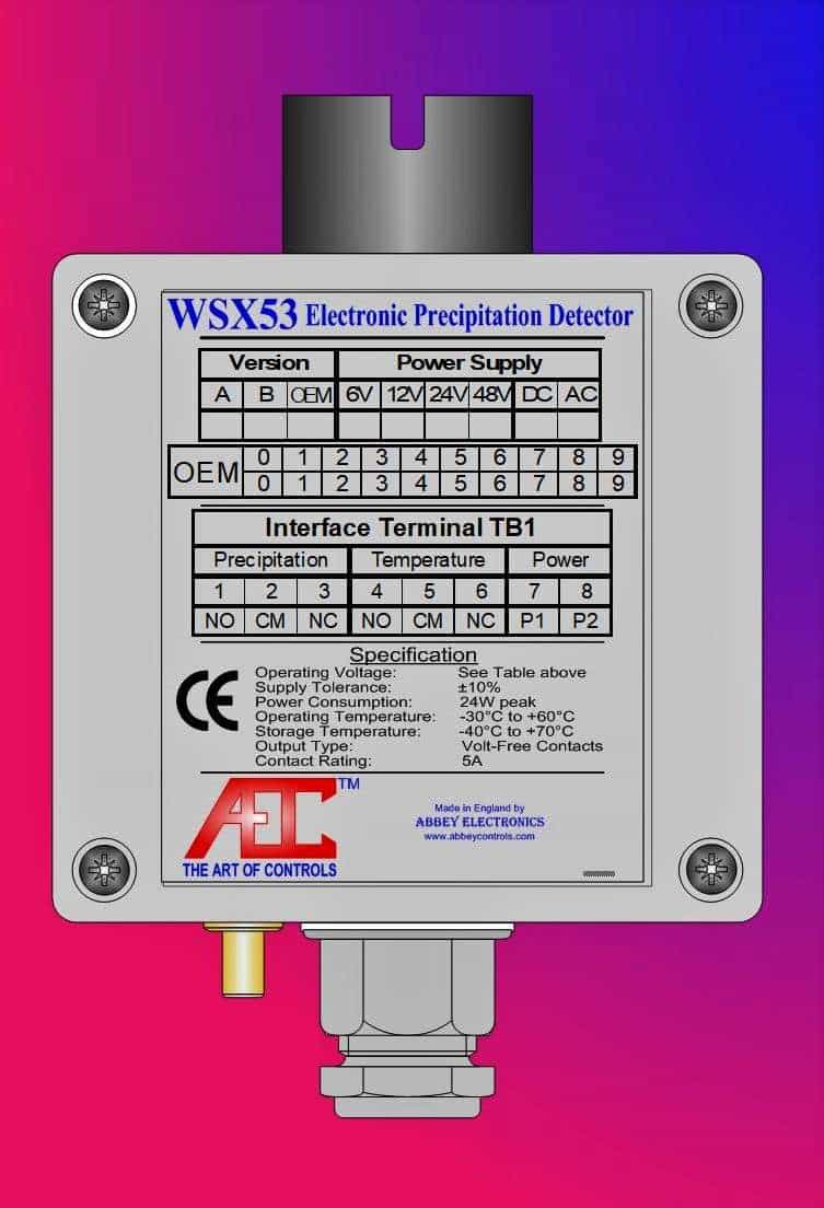 WSX53G06 PRECIPITATION (RAIN, SNOW, SLEET, HAILSTONE) DETECTOR